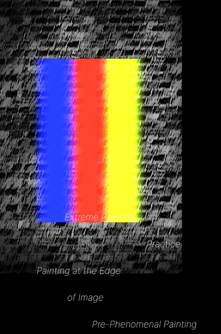 Abstract color bar visual with the words Extreme Painting Practice and Pre-Phenomenal Painting